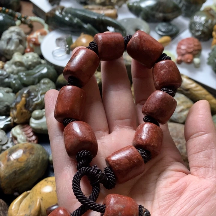 岫岩河磨玉（透闪石质玉）手链未镶嵌