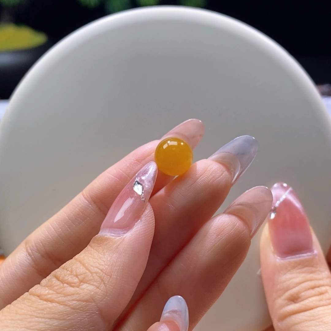颈饰未镶嵌翡翠翡翠满黄圆珠10mm