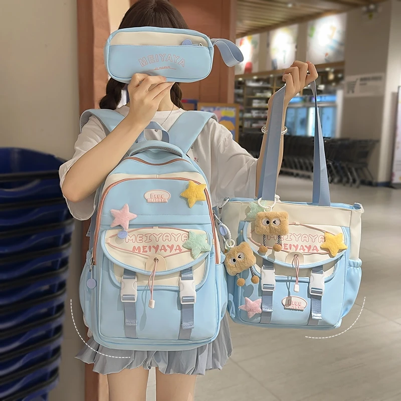 小清新减负书包女小学生二三四五六年级初中生轻便大容量双肩包