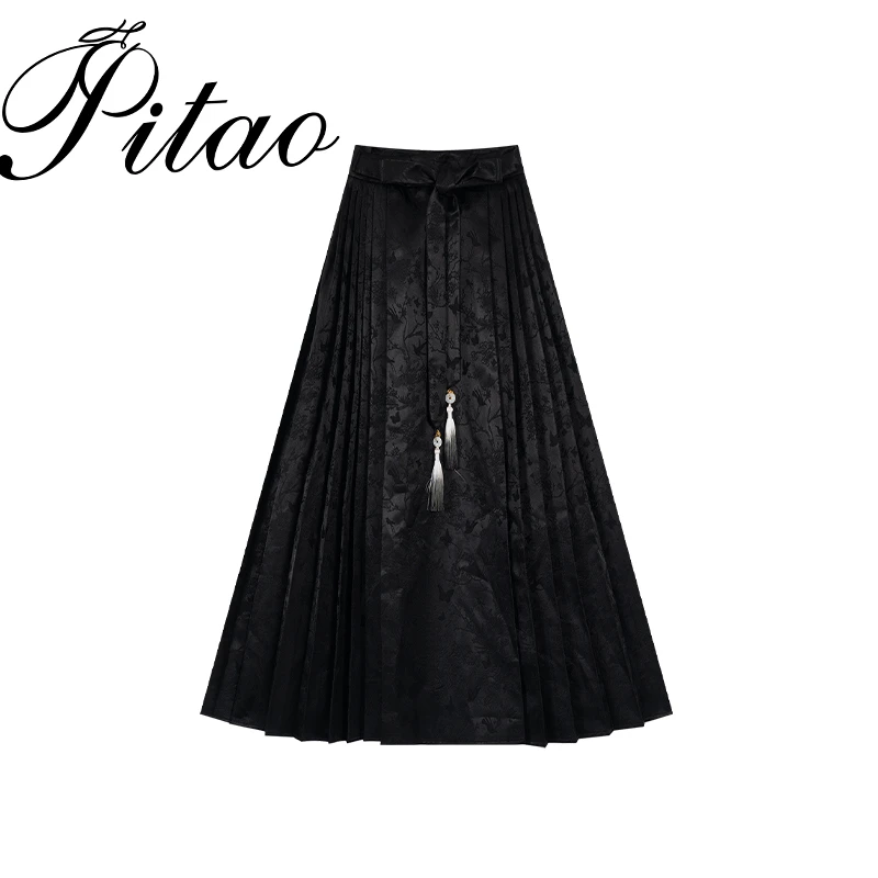 杜屁屁桃PITAO 原创【醉墨吟】高定新中式国风马面裙汉服暗纹刺绣