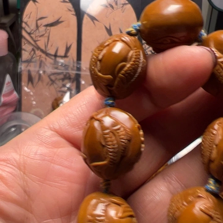 橄榄核手串/手链?****》荷叶鱼