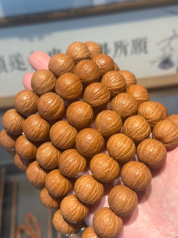 「茗月」猴头核桃聚宝盆原皮精品猴头串原色精品猴头串15mm—