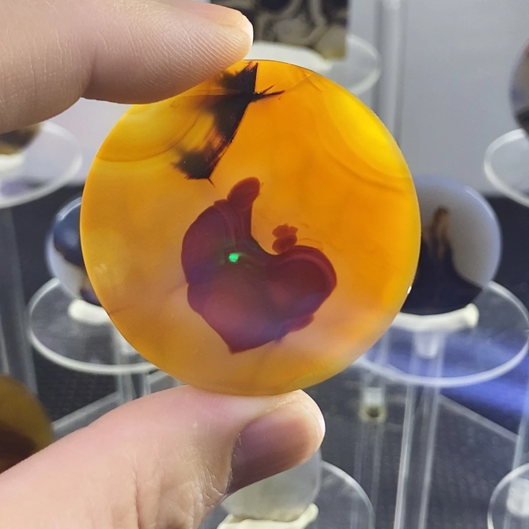 合成碳硅石非金属时尚图纹画面石饰品