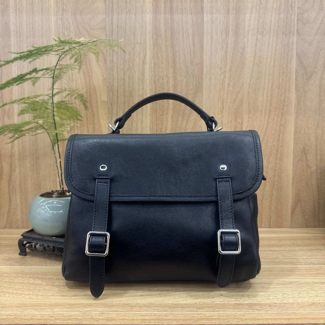 【包尚】61805植鞣牛皮双肩包潮流时尚通勤休闲简约百搭可单肩斜挎