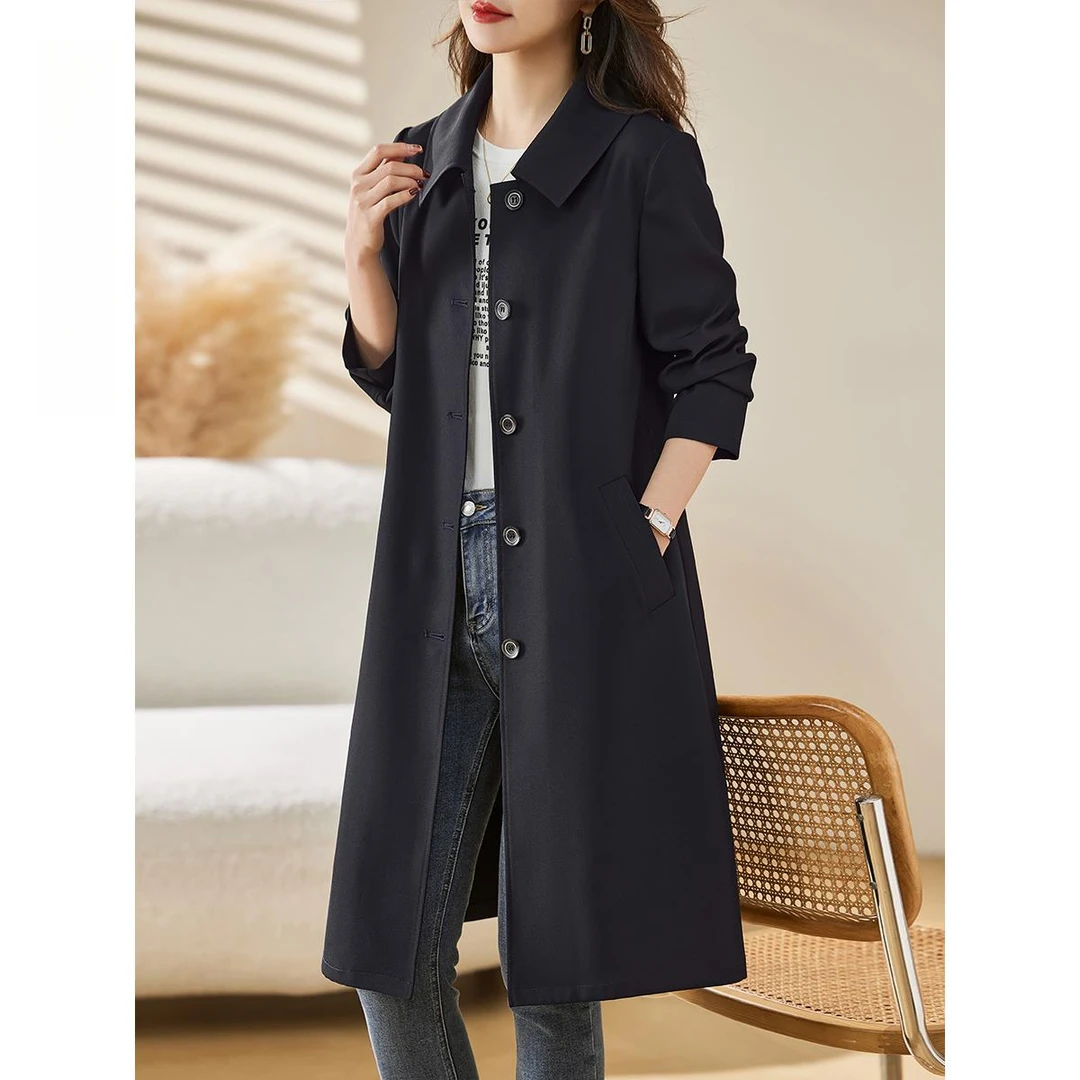 紫雨琪风衣外套女中长款秋装2025年爆款新款高端气质英伦显瘦