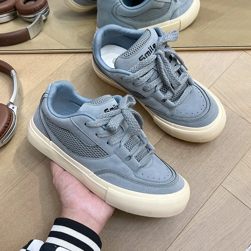 2025爆款蓝色网红男鞋开车流行面包板鞋男秋冬痞帅休闲百搭潮鞋子