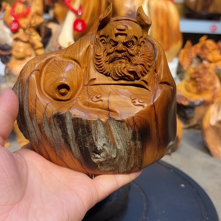 柏木太行崖柏钟馗摆件