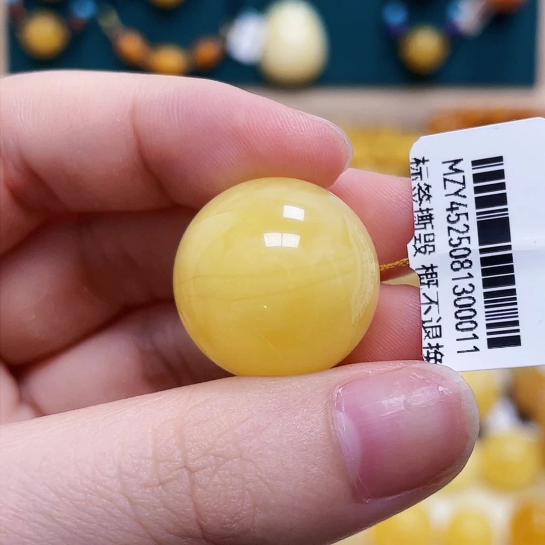 蜜蜡未镶嵌珠宝奇石20.8mm妖花圆珠