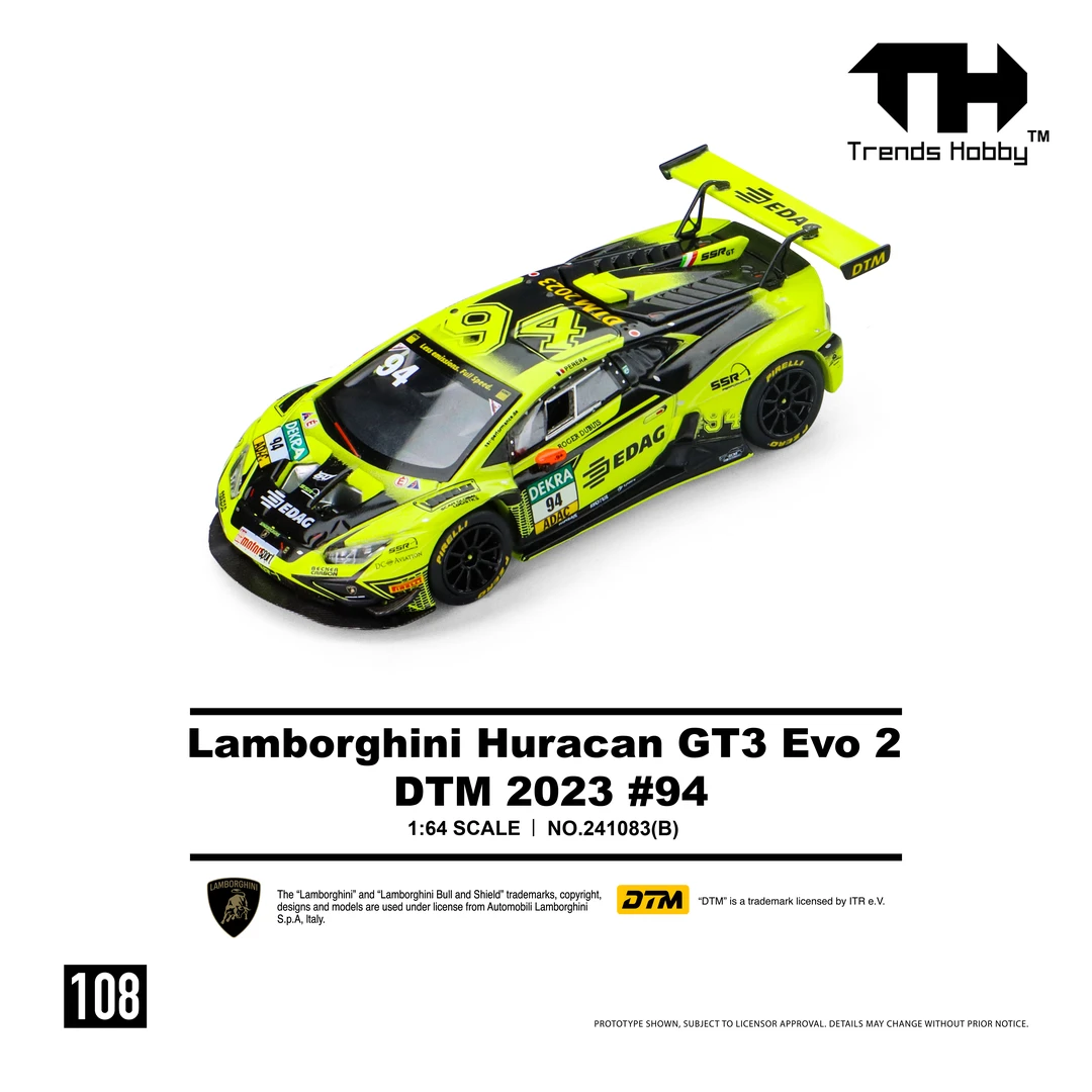 现货 TH 1:64 兰博基尼 GT3 EVO2 108号 合金汽车模型