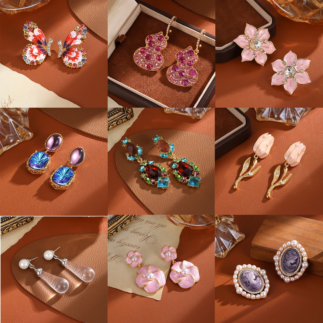 合金珐琅耳饰 四号 直播间专属气质复古百搭小众轻奢耳饰