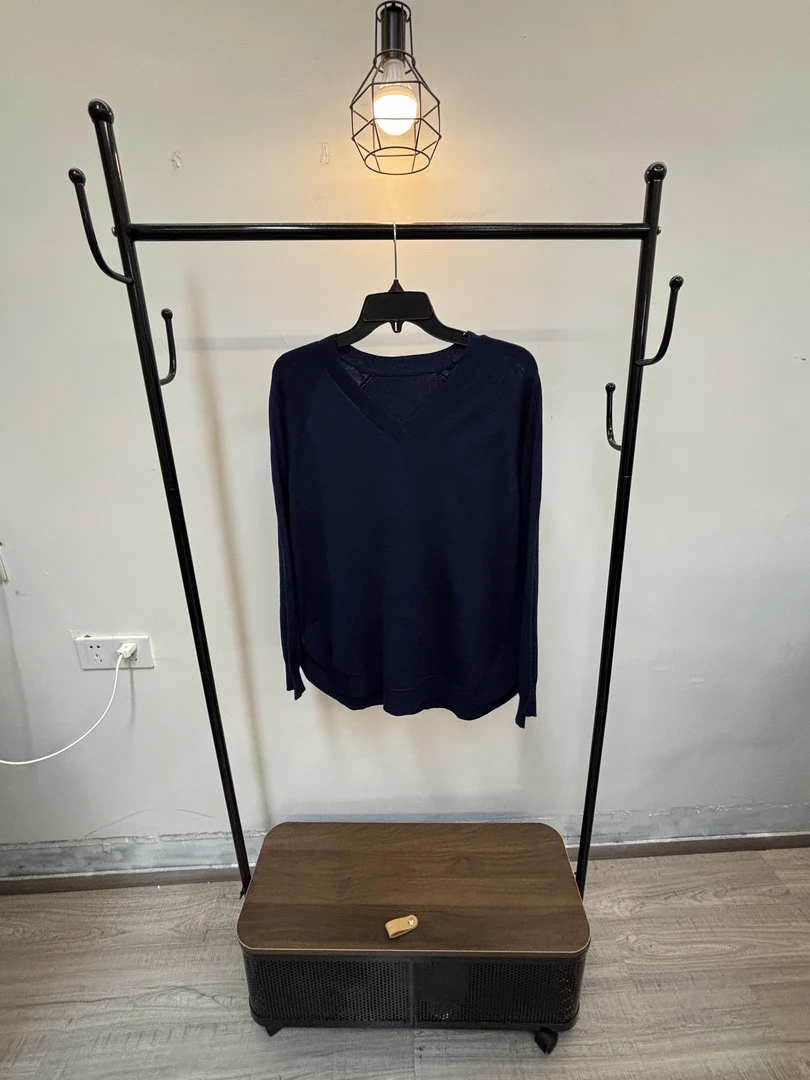 0332时尚针织长袖毛针织衫女装简约V领衫纯色上衣