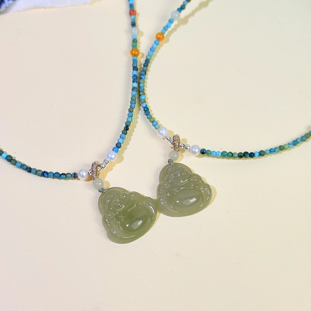 【589 松松和玉】和田玉佛公吊坠项链面小仙多样性发其一Z