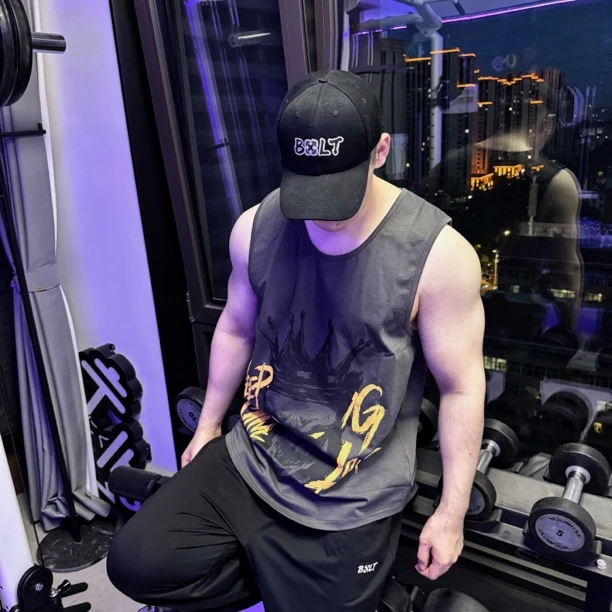 BXLT【骷髅王冠】训练背心原创老派健身无袖宽松透气休闲百搭砍袖