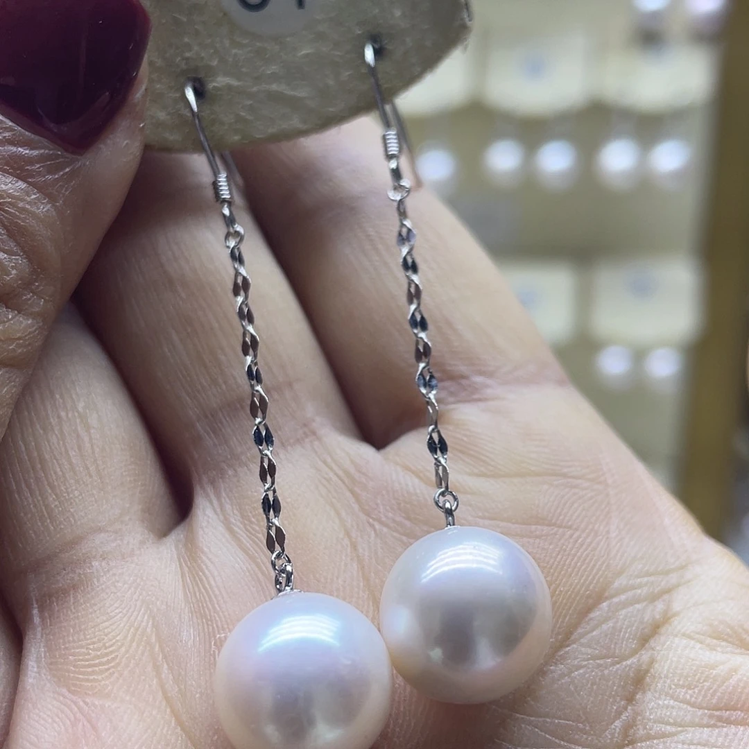 淡水珍珠耳饰银S925镶嵌