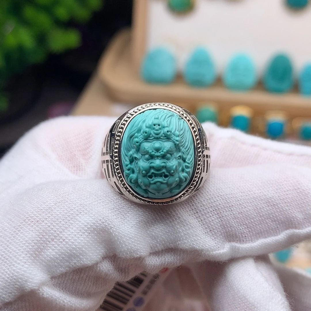 绿松石珠宝奇石银S925镶嵌