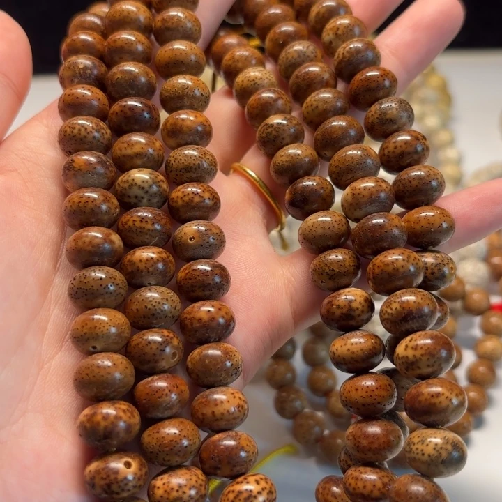 星月菩提手串12*9苹果珠红棕色长串陈籽