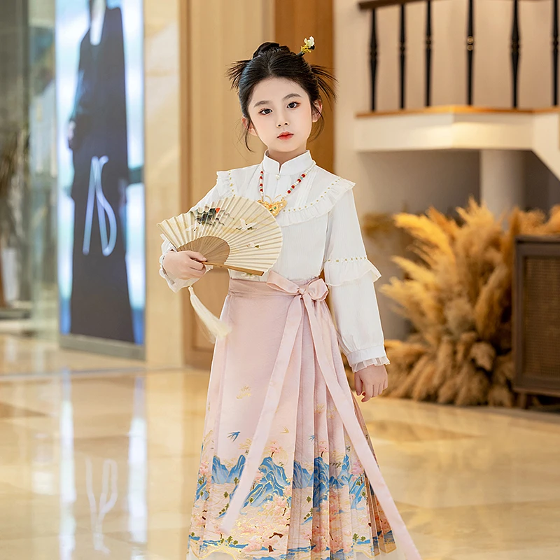 【云锦粉色】国风系列女童单马面no退换