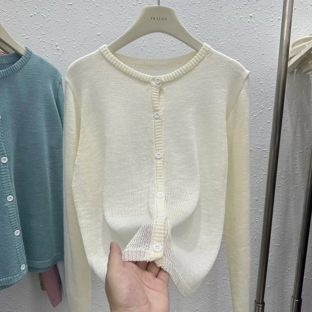 和纸纱开衫女款春秋款