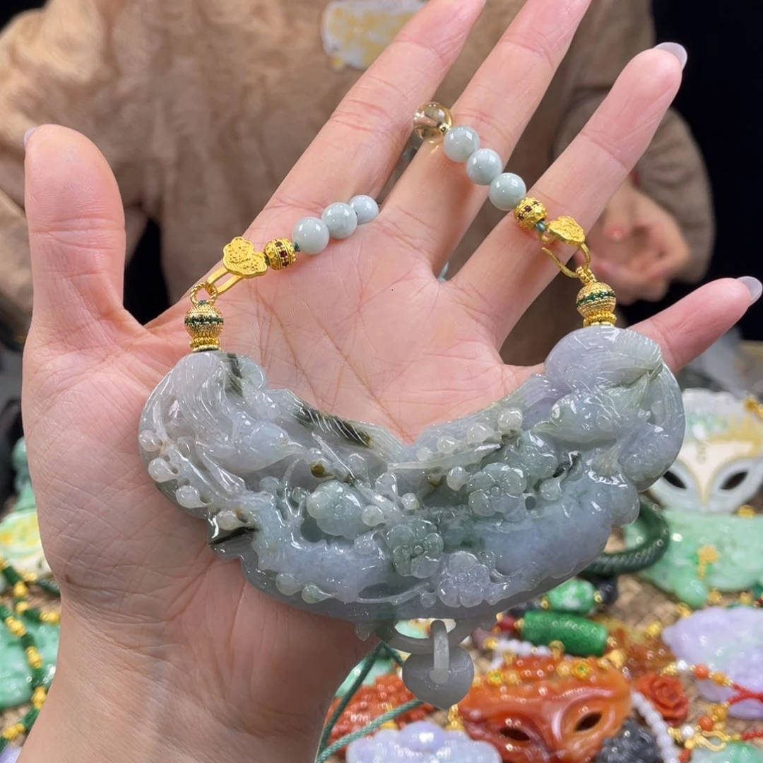 翡翠颈饰未镶嵌代编织