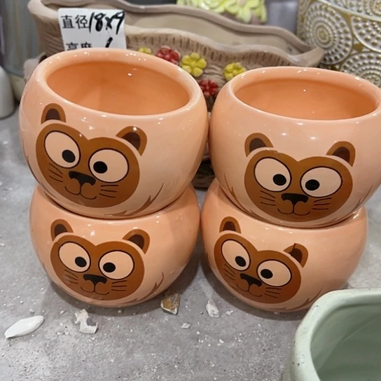 多肉绿植陶瓷花盆9.9包邮，有孔