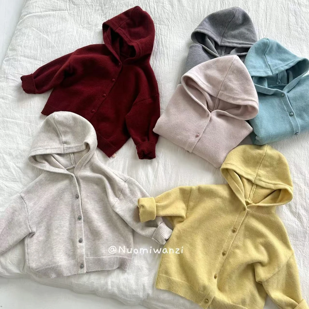 【现货】儿童韩版百搭净版连帽亲子毛衣开衫（秋款）WZJ-53010