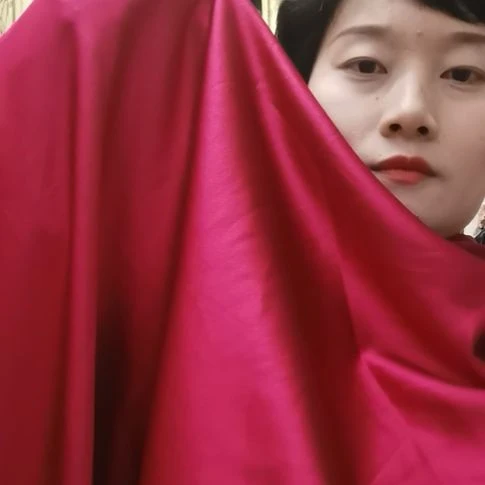 蚕丝4米皮子香云纱布料中国红
