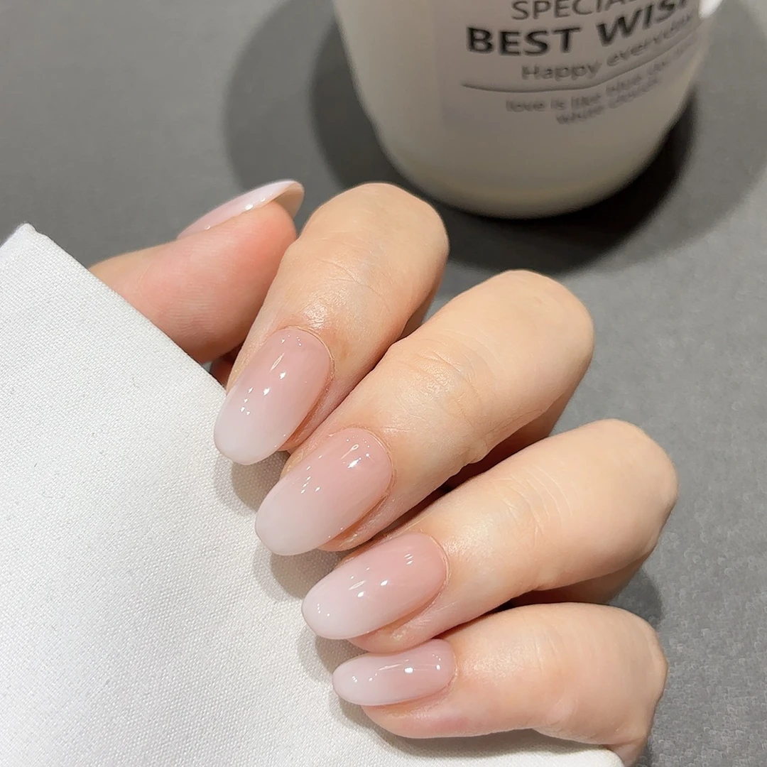 【纯欲风】裸色乳白色渐变显白日常纯手工穿戴甲