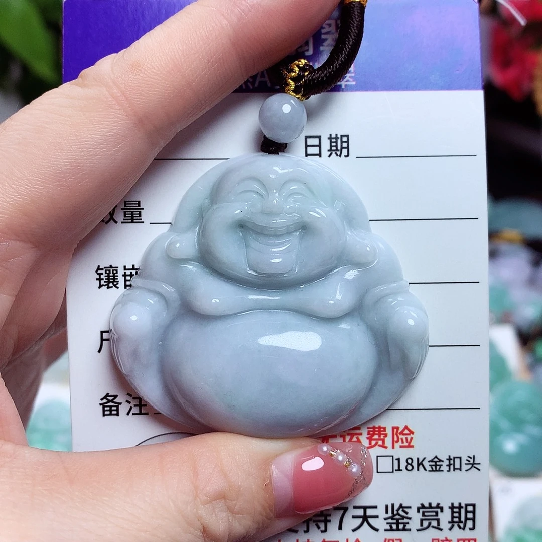 翡翠未镶嵌颈饰佛公03