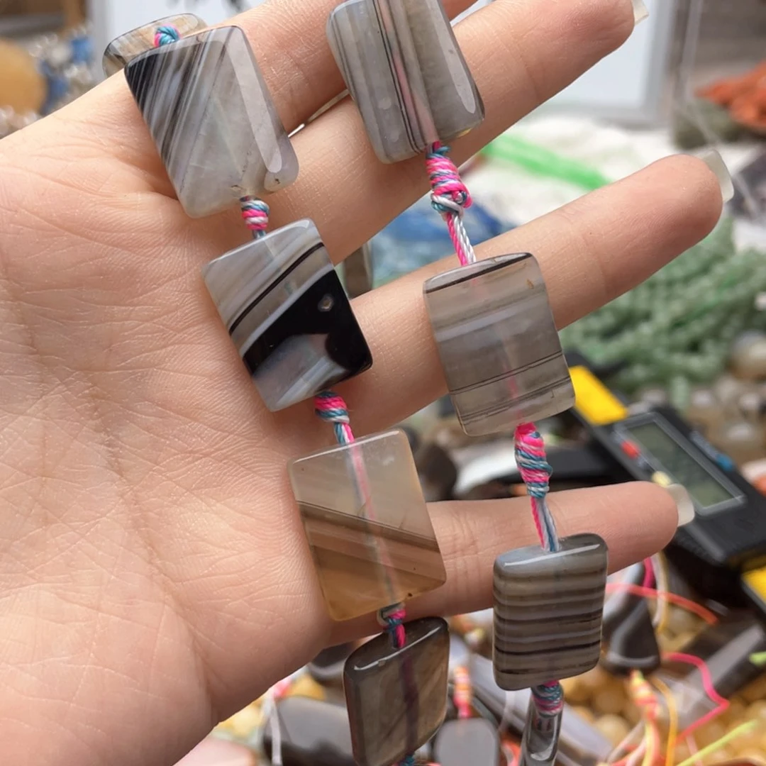 玛瑙/玉髓合金珠宝半成品一条装15*21玛瑙