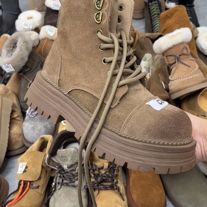 卡其单马丁厚底36