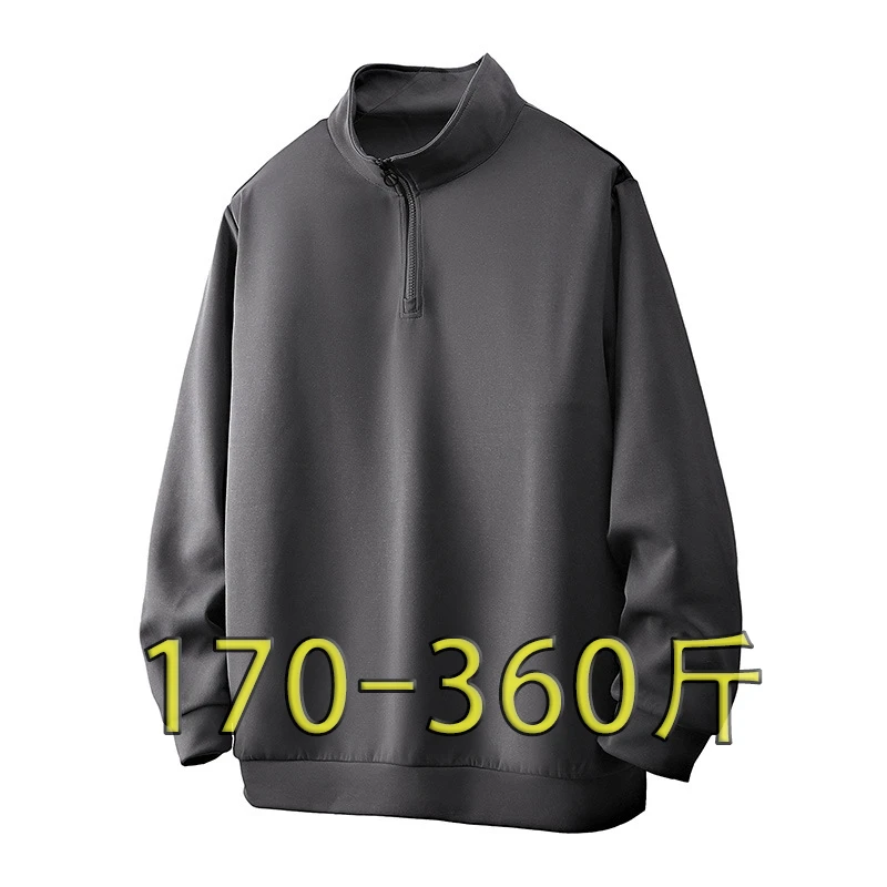 360斤大码男潮流立领卫衣日系加肥加大胖子肥佬套头显瘦长袖上衣