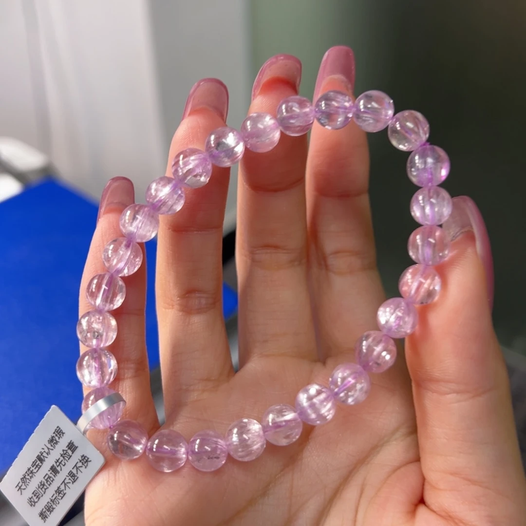 7m天花板级冰种拉丝浓郁紫锂辉锂辉石未镶嵌