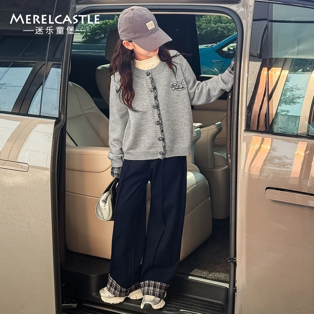 25TZ060女童秋装2025新款套装洋气儿童女孩穿搭中大童春秋三件套