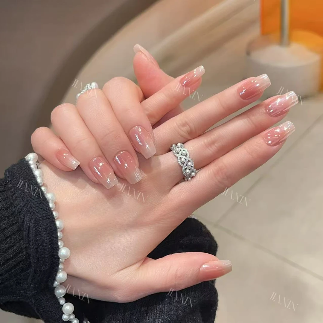 【三千瓦】 裸色纯手工穿戴甲高级感渐变显白纯欲ins风