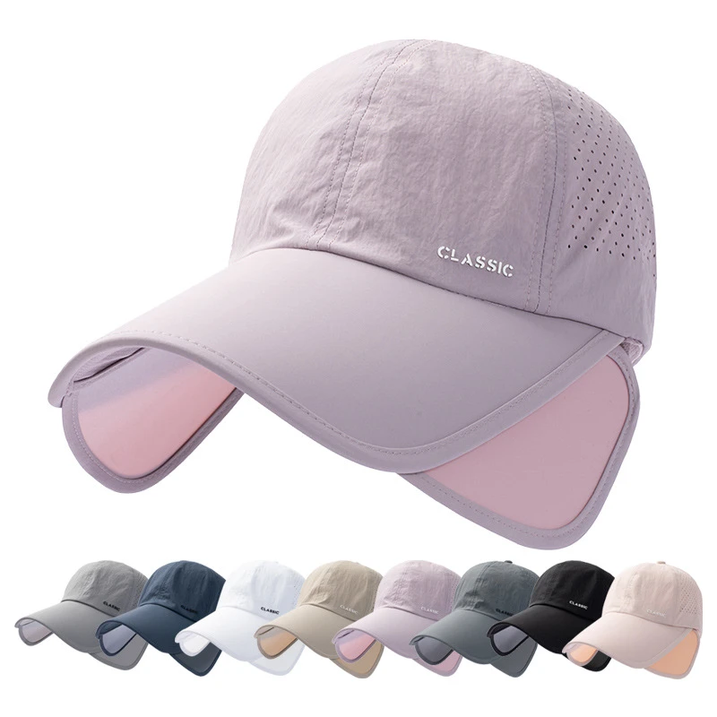 夏季速干户外棒球帽女薄款鸭舌帽大头围遮阳帽男运动防晒露营帽子