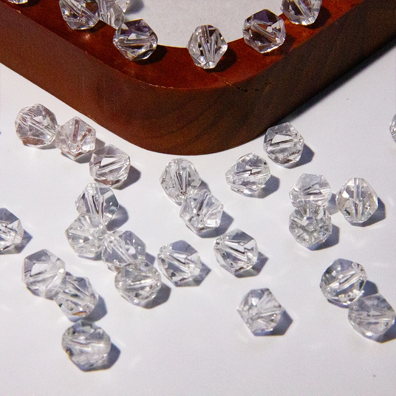 BeadsDanceD113 白水晶7m切面珠（6颗一组）多样发一 编号-BM10890