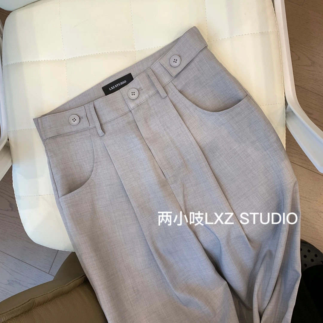 两小吱《理想夏日》敲显腿长显高百搭休闲直筒裤