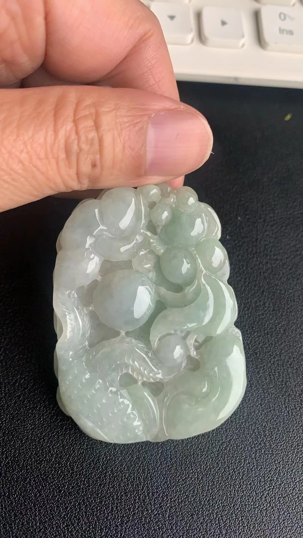 缅甸翡翠A货如意牌守护神男女通用挂件