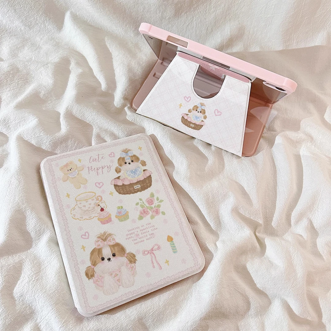 花边小狗适用苹果iPadA162025平板保护套2511寸华为平板壳小米pad