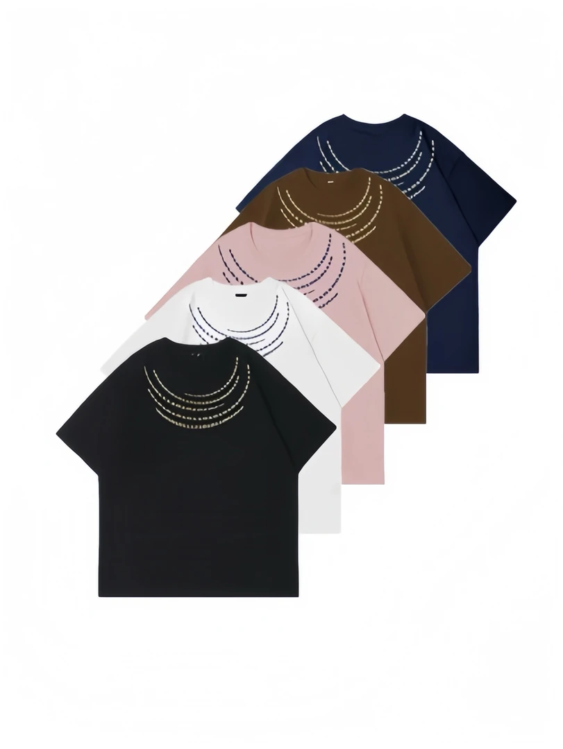 【高定款】重磅纯棉圆领百搭休闲短袖-领口发泡