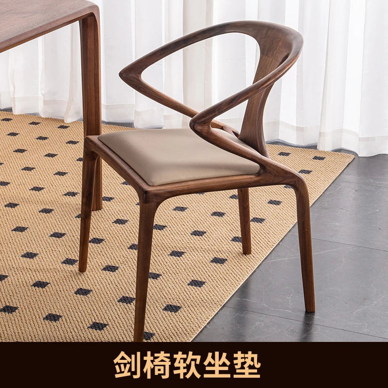 北美fas级黑胡桃木椅子原木餐椅书房书桌椅长凳榫卯剑椅软全实木