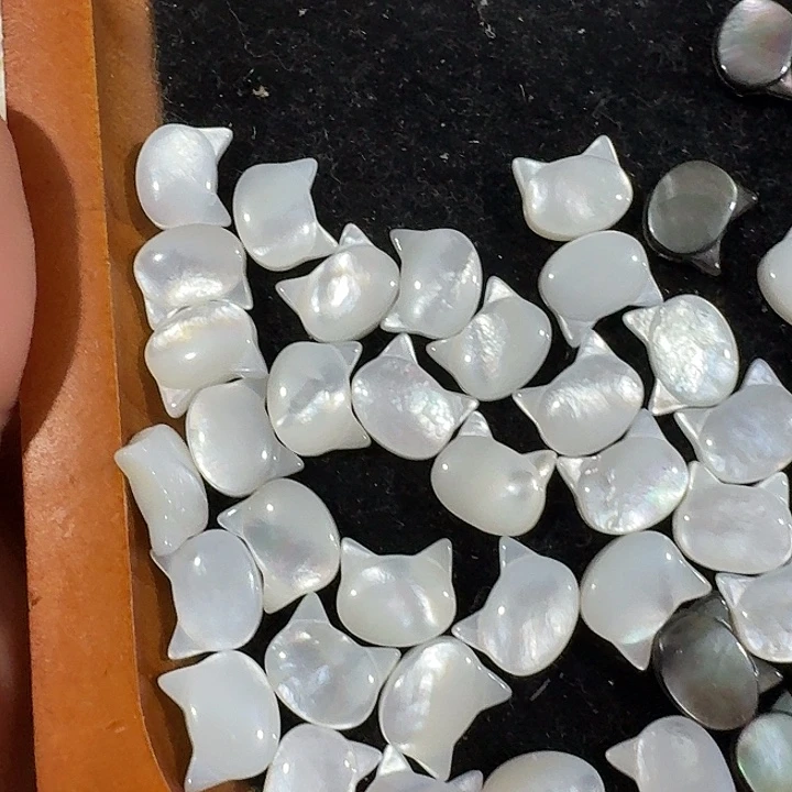 玛瑙/玉髓合金珠宝半成品3个大号猫头海贝