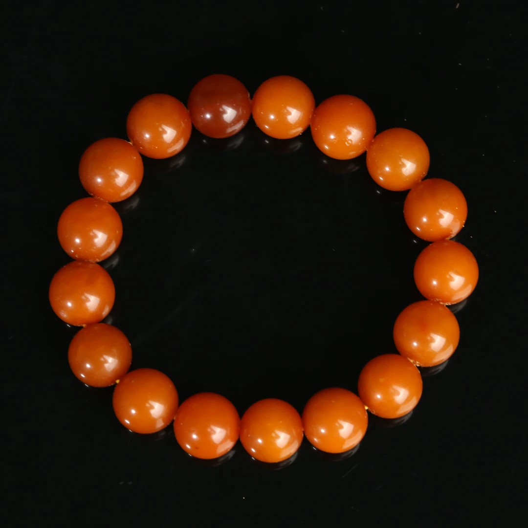 十九世纪蜜蜡圆珠手串【华豫之门】AJD2512051003