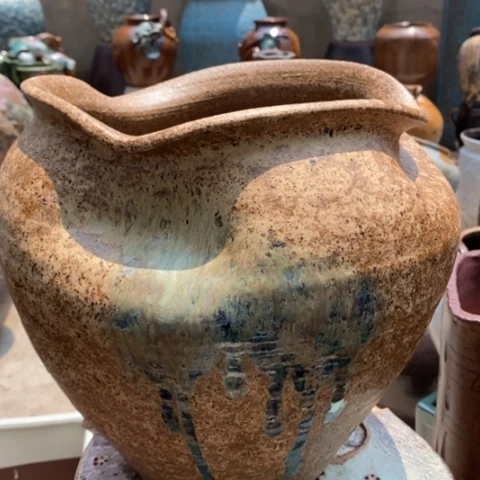 【闪购商品】紫砂花盆高约27口22手工