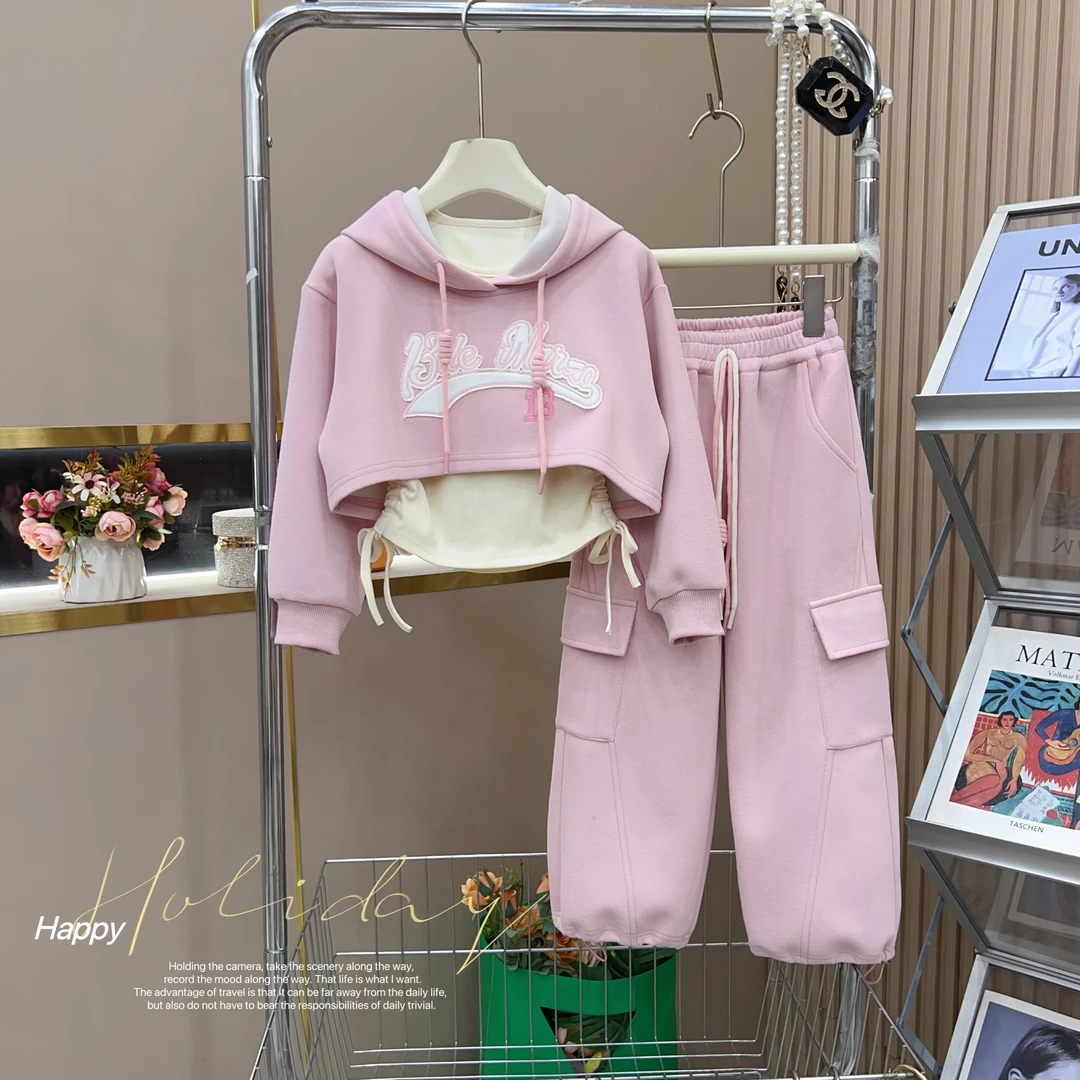 【果妈家】女童2025秋季新款韩版洋气工装风两件套-6082