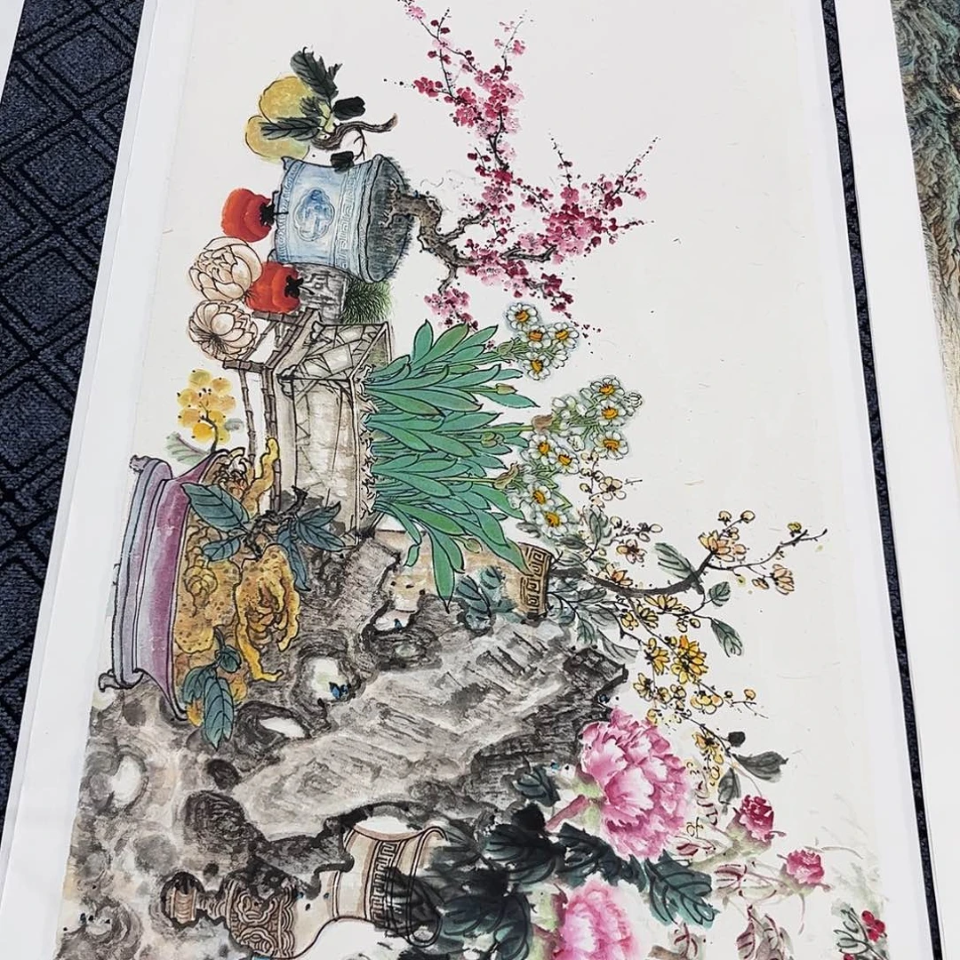 开***乐国画叶成兰老师小六花鸟奇