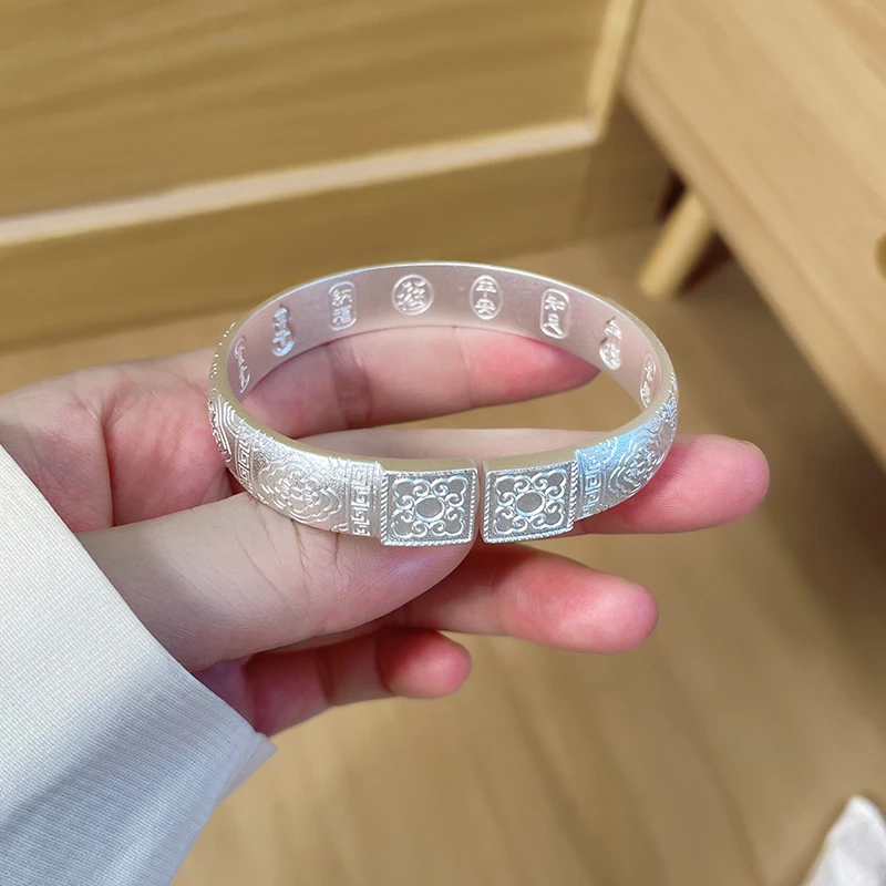 足银珐琅手镯 「山茶花」足银999.9传承国风古法纯手工雕刻手镯女