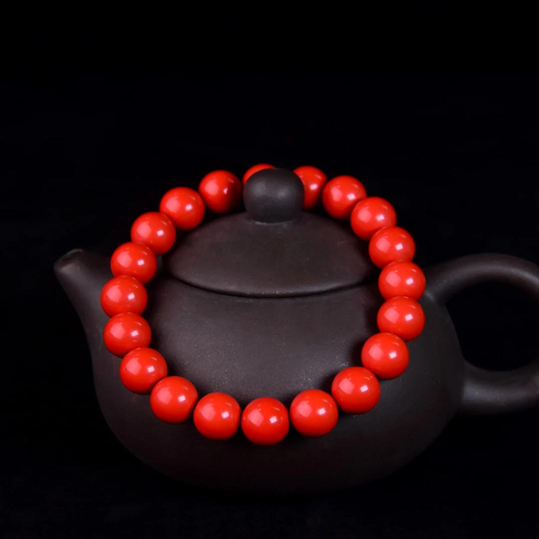 含辰砂工艺品  御品红朱砂（高含量水飞红砂）10mm手串手链