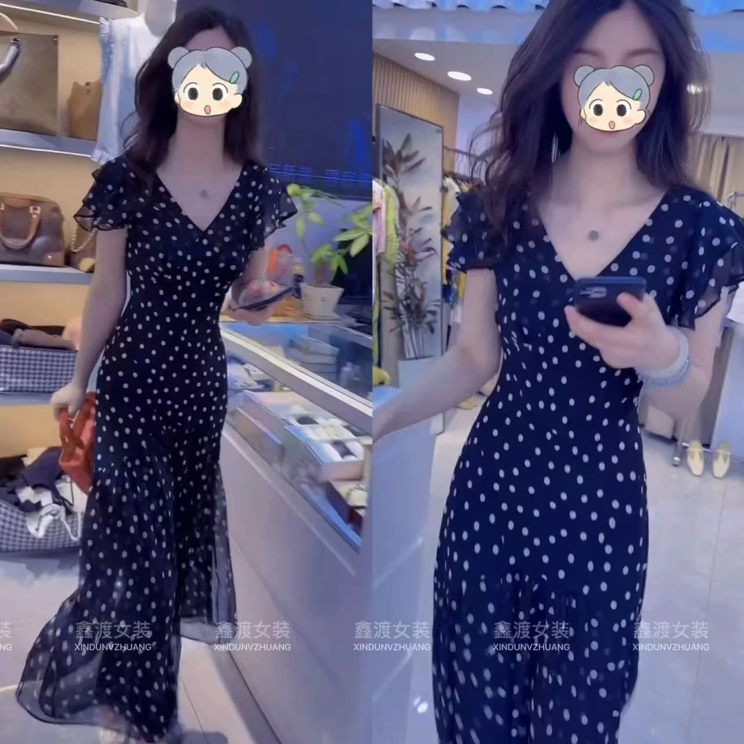 2025夏季新款时尚显瘦气质女士网红洋气连衣裙百搭款D5088-3