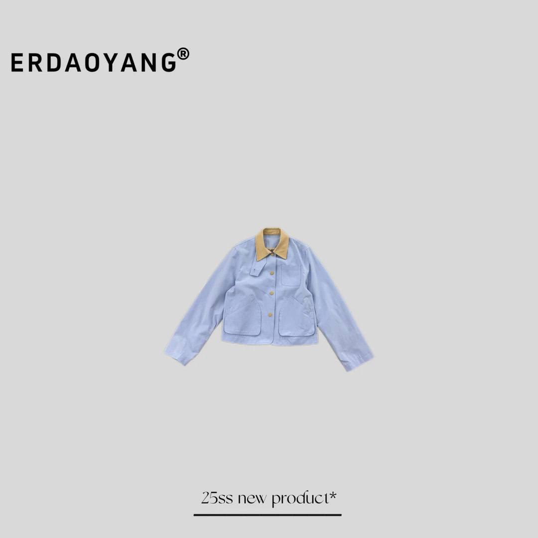 ERDAOYANG "天空之境" 早春新款撞色领口简约外套WT6045